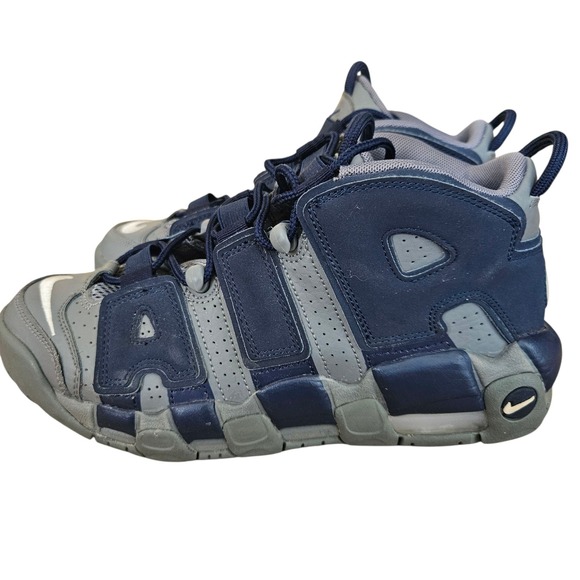 Size 6.5‎ (Big Boys)-Nike Air More Uptempo Cool Grey/ White Midnight Navy - Picture 7 of 10
